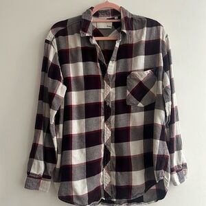 Wilfred white and burgundy flannel shirt